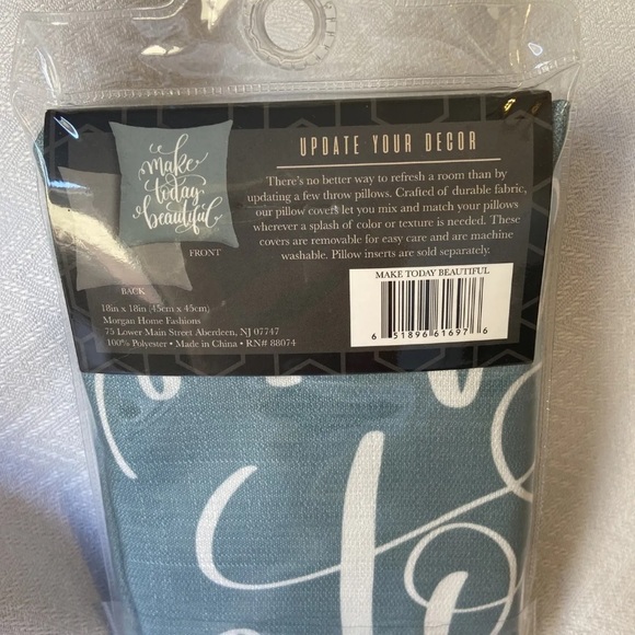 Farmhouse throw pillow cover 18"x 18" Sage Green Reversible Make Today Beautiful - Picture 3 of 3